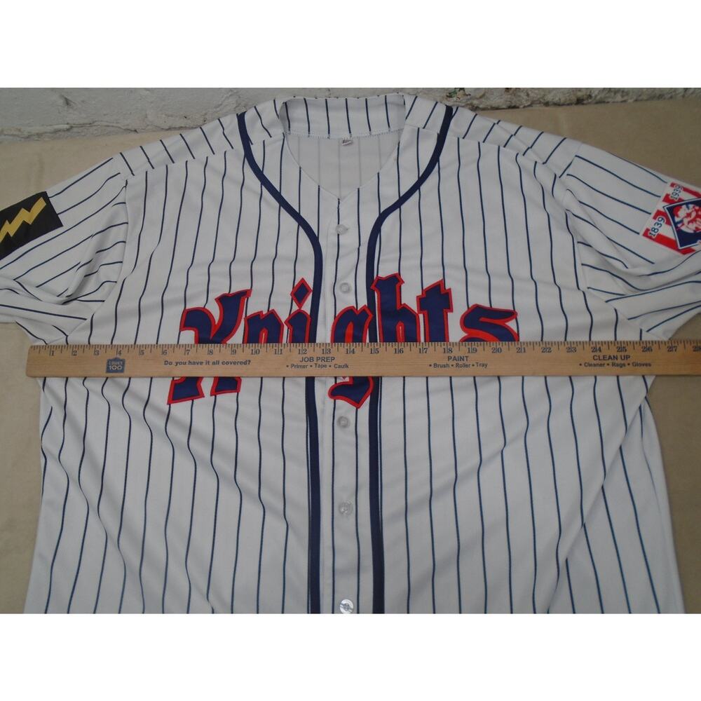 #9 Knights Movie Custom Stitched Baseball Jersey Men's XXXL White Striped - Picture 7 of 12